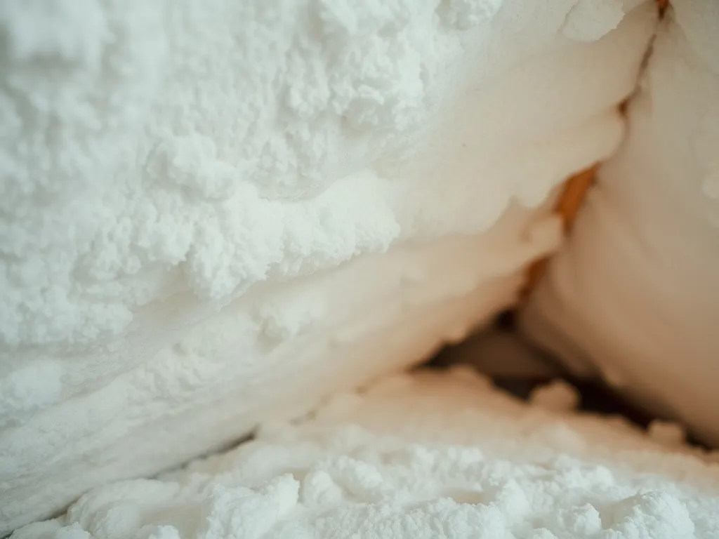 A clean, professional close-up of high-quality blown-in atti